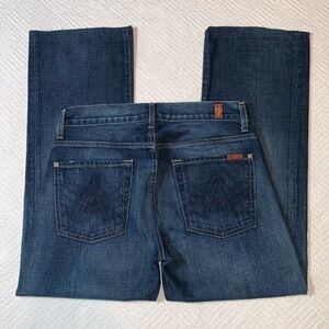 7 for all Mankind “A” Pocket Wide Leg Bootcut Jeans, Medium Dark Wash, Size 28